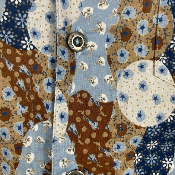 Patagonia Vintage Organic Cotton Button Down Short Sleeve Psycadellic 70s Style - Picture 5 of 8